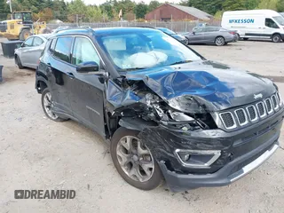 2020 Jeep Compass Limited with VIN 3C4NJDCB1LT209102, listed as a IAAI auction lot 40428626 with 54,103 mi miles and . Bid and sale history available at DreamBid. Image 1.