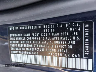 2015 Volkswagen GTI S z VIN 3VWYT7AU5FM039433, wystawiony jako IAAI lot #42077822 z przebiegiem 138 693 mil mil oraz . Historia ofert i sprzedaży dostępna na DreamBid. Obrazek 9.