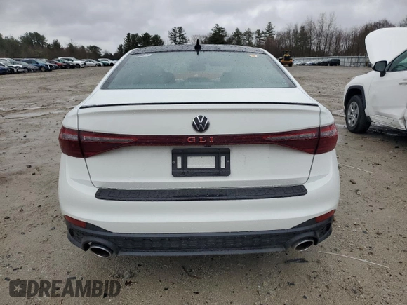 2025 Volkswagen Jetta GLI Autobahn with VIN 3VW1T7BU7SM013247, listed as a Copart auction lot 49637785 with 5,002 mi miles and Salvage Title. Bid and sale history available at DreamBid. Image 6.