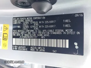 2017 Lexus NX 200t with VIN JTJYARBZ8H2051727, listed as a IAAI auction lot 42005510 with 50,320 mi miles and . Bid and sale history available at DreamBid. Image 9.
