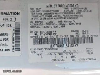 2020 Ford Mustang EcoBoost with VIN 1FATP8UH1L5118952, listed as a IAAI auction lot 40760780 with 79,254 mi miles. Bid and sale history available at carsss.com. Image 9.
