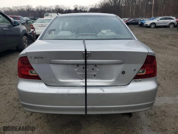 2001 Honda Civic EX with VIN 1HGEM21971L107972, listed as a Copart auction lot 46279685 with 0 mi miles and Salvage Title. Bid and sale history available at carsss.com. Image 6.