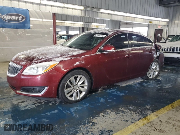 2016 Buick Regal Premium II with VIN 2G4GT5GX4G9142630, listed as a Copart auction lot 45099245 with 0 mi miles and Salvage Title. Bid and sale history available at carsss.com. Image 1.