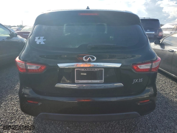 2013 Infiniti JX35 with VIN 5N1AL0MM0DC329435, listed as a Copart auction lot 74147224 with 0 mi miles and Salvage Title. Bid and sale history available at carsss.com. Image 6.