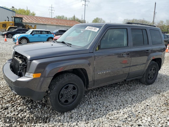 2016 Jeep Patriot Sport with VIN 1C4NJPBA2GD629201, listed as a Copart auction lot 53488795 with 98,382 mi miles and Salvage Title. Bid and sale history available at carsss.com. Image 1.