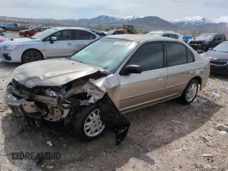 2004 Honda Civic LX with VIN 2HGES165X4H566632, listed as a Copart auction lot 52028855 with 201,090 mi miles and Salvage Title. Bid and sale history available at carsss.com. Image 1.