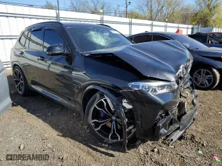 2020 BMW X3 M Competition with VIN 5YMTS0C02LLT10552, listed as a Copart auction lot 52524414 with 0 mi miles. Bid and sale history available at carsss.com. Image 4.