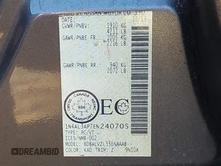 2014 Nissan Altima 2.5 with VIN 1N4AL3AP7EN240705, listed as a IAAI auction lot 41881013 with 94,455 mi miles. Bid and sale history available at carsss.com. Image 9.