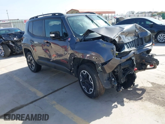 2016 Jeep Renegade Trailhawk with VIN ZACCJBCT9GPD44524, listed as a IAAI auction lot 41729209 with 96,619 mi miles and . Bid and sale history available at carsss.com. Image 1.