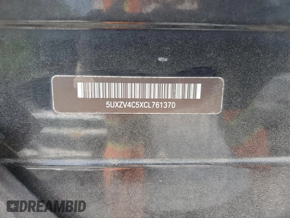 2012 BMW X5 35i with VIN 5UXZV4C5XCL761370, listed as a Copart auction lot 59436845 with 124,722 mi miles and Salvage title. Bid and sale history available at DreamBid. Image 13.