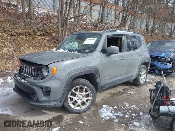 2020 Jeep Renegade Latitude with VIN ZACNJBBBXLPM06330, listed as a IAAI auction lot 41601086 with 92,320 mi miles. Bid and sale history available at carsss.com. Image 2.