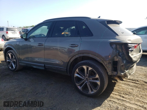 2022 Audi Q3 S line Premium Plus with VIN WA1EECF3XN1029317, listed as a Copart auction lot 43882063 with 24,143 mi miles. Bid and sale history available at carsss.com. Image 2.