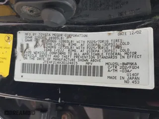 2003 Toyota Highlander with VIN JTEHF21AX30124815, listed as a IAAI auction lot 41809640 with 247,276 mi miles. Bid and sale history available at carsss.com. Image 9.