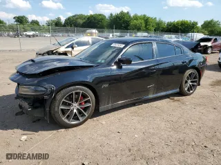 2017 Dodge Charger R/T Scat Pack with VIN 2C3CDXGJ4HH644315, listed as a Copart auction lot 58975454 with 0 mi miles and Salvage Title. Bid and sale history available at carsss.com. Image 1.