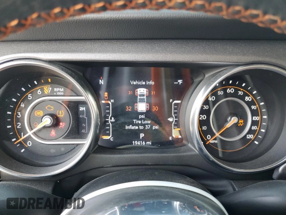 2023 Jeep Gladiator Mojave with VIN 1C6JJTEG8PL569249, listed as a Copart auction lot 53398865 with 19,416 mi miles and Salvage title. Bid and sale history available at DreamBid. Image 9.