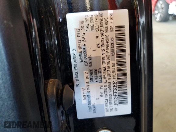 2014 Mazda MX-5 Miata Club with VIN JM1NC2MF0E0235061, listed as a Copart auction lot 62741565 with 63,767 mi miles and Salvage title. Bid and sale history available at DreamBid. Image 12.