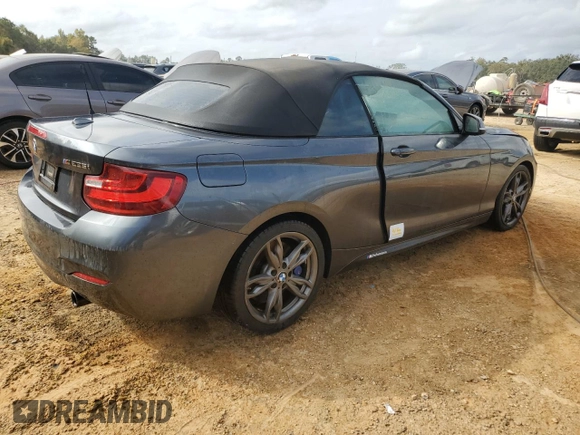 2016 BMW 2 Series M235i with VIN WBA1M1C57GV394290, listed as a Copart auction lot 76187684 with 60,838 mi miles and Salvage Title. Bid and sale history available at carsss.com. Image 3.