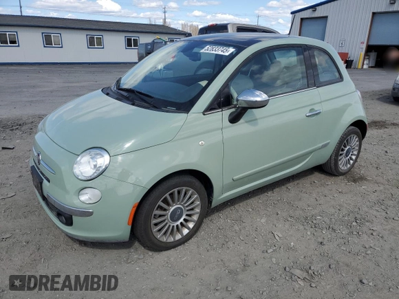 2012 FIAT 500 Lounge z VIN 3C3CFFCR0CT212479, wystawiony jako Copart lot #52833745 z przebiegiem 66 668 mil mil oraz Czysty tytuł • Clean title. Historia ofert i sprzedaży dostępna na DreamBid. Obrazek 1.