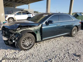 2022 Genesis G90 3.3T Premium with VIN KMTF34PA3NU096425, listed as a Copart auction lot 44534365 with 33,089 mi miles and Salvage Title. Bid and sale history available at carsss.com. Image 1.