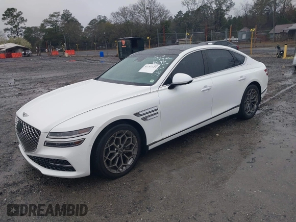 2022 Genesis G80 2.5T with VIN KMTGB4SCXNU112734, listed as a IAAI auction lot 41767129 with 25,008 mi miles. Bid and sale history available at carsss.com. Image 17.