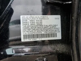 2022 Acura ILX Premium with VIN 19UDE2F84NA006009, listed as a Copart auction lot 58560215 with 57,539 mi miles and Salvage title. Bid and sale history available at DreamBid. Image 12.