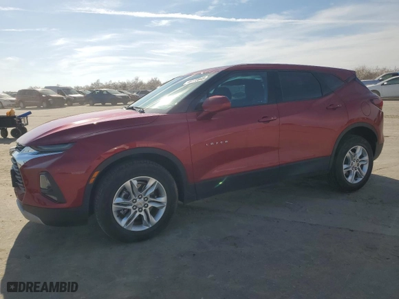 2022 Chevrolet Blazer LT with VIN 3GNKBCR47NS116412, listed as a Copart auction lot 46172845 with 51,235 mi miles and Salvage Title. Bid and sale history available at carsss.com. Image 1.