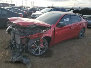 2020 Infiniti Q50 Red Sport 400 with VIN JN1FV7AR5LM660021, listed as a Copart auction lot 84025314 with 69,032 mi miles and Salvage Title. Bid and sale history available at carsss.com. Image 1.