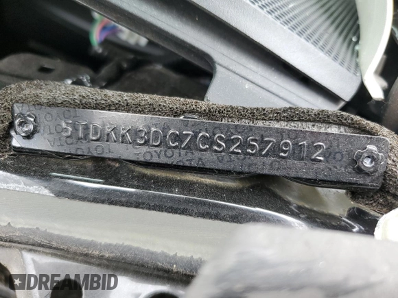 2012 Toyota Sienna LE AAS with VIN 5TDKK3DC7CS257912, listed as a Copart auction lot 58264265 with Not provided miles and Salvage title. Bid and sale history available at DreamBid. Image 13.