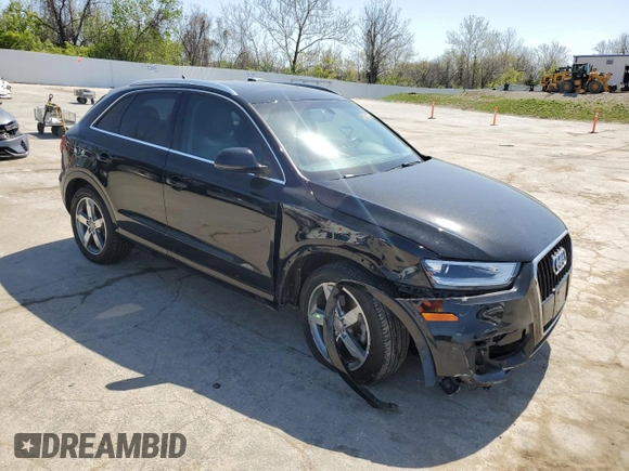 2015 Audi Q3 Premium Plus with VIN WA1BFCFS1FR004865, listed as a Copart auction lot 53348405 with 130,521 mi miles and Salvage title. Bid and sale history available at DreamBid. Image 4.