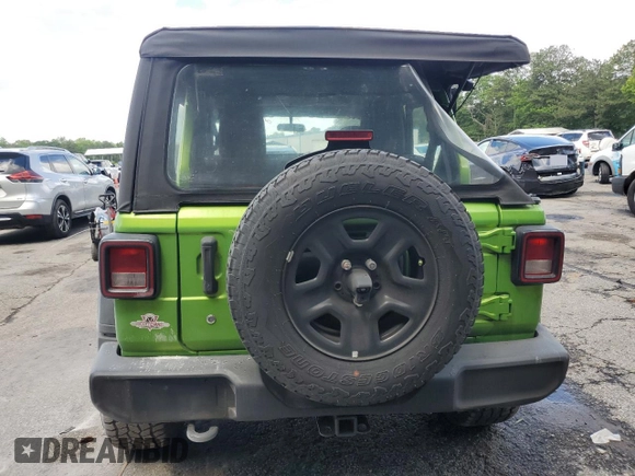 2018 Jeep Wrangler Unlimited Sport S with VIN 1C4HJXDN8JW248638, listed as a Copart auction lot 56408975 with 34,349 mi miles and Salvage title. Bid and sale history available at DreamBid. Image 6.
