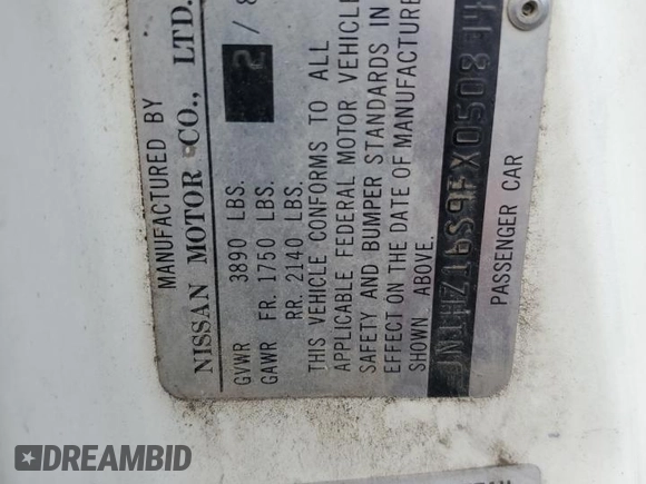 1985 Nissan 300ZX z VIN JN1HZ16S9FX050874, wystawiony jako Copart lot #72283704 z przebiegiem 139 895 mil mil oraz Tytuł czysty. Historia ofert i sprzedaży dostępna na DreamBid. Obrazek 12.