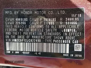 2018 Honda Clarity z VIN JHMZC5F1XJC022498, wystawiony jako Copart lot #53573485 z przebiegiem 81 470 mil mil oraz Szkoda całkowita • Salvage title. Historia ofert i sprzedaży dostępna na DreamBid. Obrazek 12.