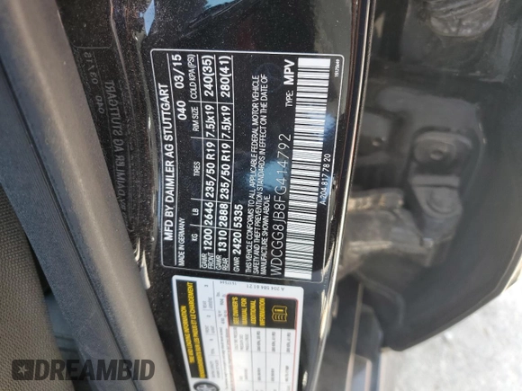 2015 Mercedes-Benz GLK 350 with VIN WDCGG8JB8FG414792, listed as a Copart auction lot 53422345 with 109,945 mi miles and Clean Title. Bid and sale history available at DreamBid. Image 15.