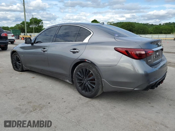 2018 Infiniti Q50 Luxe with VIN JN1EV7AR6JM444784, listed as a Copart auction lot 54509335 with 69,997 mi miles and Salvage Title. Bid and sale history available at DreamBid. Image 2.