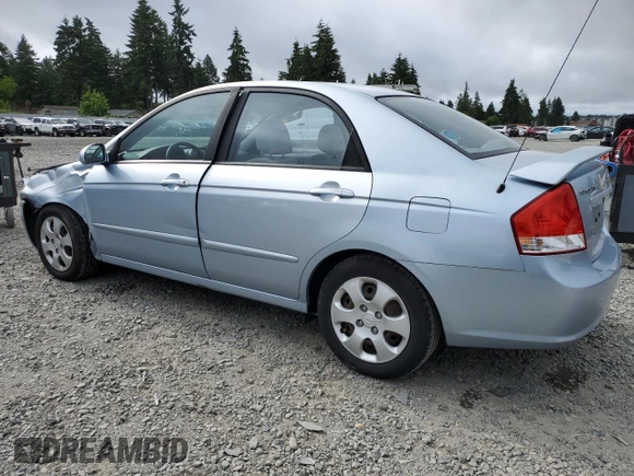 2008 Kia Spectra EX z VIN KNAFE121085529600, wystawiony jako Copart lot #59727105 z przebiegiem 132 306 mil mil oraz Szkoda całkowita • Salvage title. Historia ofert i sprzedaży dostępna na DreamBid. Obrazek 2.