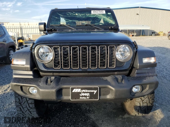 2024 Jeep Wrangler Sport S with VIN 1C4PJXDG1RW277777, listed as a Copart auction lot 49437045 with 10,405 mi miles and Salvage title. Bid and sale history available at DreamBid. Image 5.