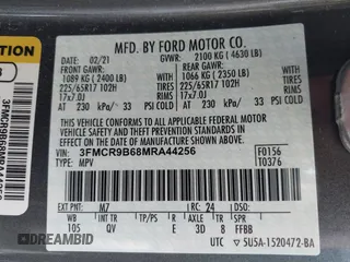 2021 Ford Bronco Sport Big Bend with VIN 3FMCR9B68MRA44256, listed as a IAAI auction lot 42343959 with 47,534 mi miles and . Bid and sale history available at DreamBid. Image 9.