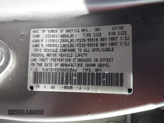 2009 Acura RDX with VIN 5J8TB182X9A003564, listed as a IAAI auction lot 41418465 with 201,490 mi miles and . Bid and sale history available at carsss.com. Image 9.