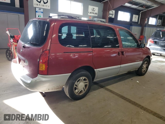 2000 Nissan Quest GXE z VIN 4N2XN11T8YD808855, wystawiony jako Copart lot #41888525 z przebiegiem 185 877 mil mil oraz Szkoda całkowita • Salvage title. Historia ofert i sprzedaży dostępna na DreamBid. Obrazek 3.