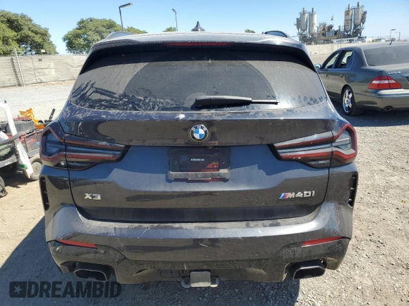 2023 BMW X3 M40i with VIN 5UX83DP04P9S02741, listed as a Copart auction lot 66438074 with 13,913 mi miles and Salvage Title. Bid and sale history available at DreamBid. Image 6.