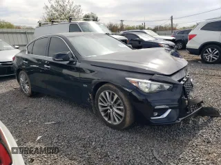 2019 Infiniti Q50 Luxe z VIN JN1EV7AR9KM555279, wystawiony jako Copart lot #53832605 z przebiegiem 96 415 mil mil oraz Szkoda całkowita • Salvage title. Historia ofert i sprzedaży dostępna na DreamBid. Obrazek 4.