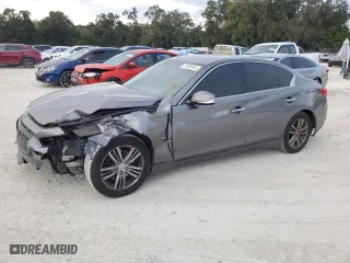 2017 Infiniti Q50 3.0t Premium with VIN JN1EV7AP7HM730037, listed as a Copart auction lot 79605044 with 106,596 mi miles and Salvage Title. Bid and sale history available at carsss.com. Image 1.