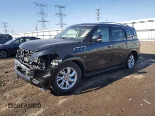 2014 Infiniti QX80 with VIN JN8AZ2NC0E9351135, listed as a Copart auction lot 52055355 with 0 mi miles and Salvage Title. Bid and sale history available at carsss.com. Image 1.