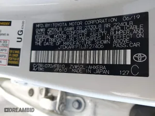 2020 Toyota Prius Prime LE with VIN JTDKARFP1L3127406, listed as a IAAI auction lot 41552191 with NaN miles. Bid and sale history available at carsss.com. Image 9.