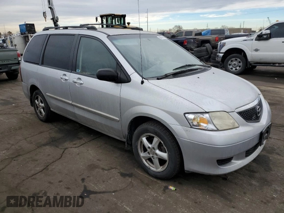 2003 Mazda MPV LX with VIN JM3LW28J930347908, listed as a Copart auction lot 86700124 with 231,753 mi miles and Salvage Title. Bid and sale history available at carsss.com. Image 4.