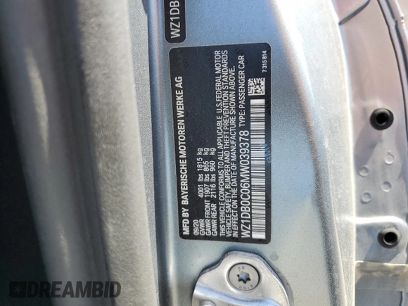 2021 Toyota Supra 3.0 with VIN WZ1DB0C06MW039378, listed as a Copart auction lot 49820965 with Not provided miles and Salvage title. Bid and sale history available at DreamBid. Image 13.