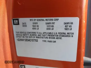 2004 Pontiac Grand Am GT with VIN 1G2NW12E94C157702, listed as a IAAI auction lot 41642443 with 189,176 mi miles. Bid and sale history available at carsss.com. Image 9.