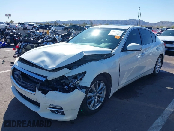 2014 Infiniti Q50 Hybrid Sport with VIN JN1AV7AP0EM691057, listed as a IAAI auction lot 41836162 with 147,477 mi miles and . Bid and sale history available at DreamBid. Image 6.