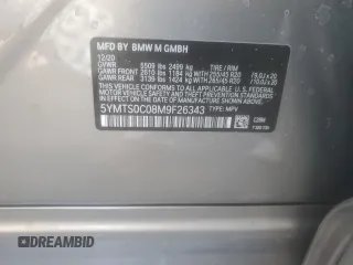 2021 BMW X3 M with VIN 5YMTS0C08M9F26343, listed as a Copart auction lot 88410035 with 52,596 mi miles and Salvage Title. Bid and sale history available at carsss.com. Image 13.