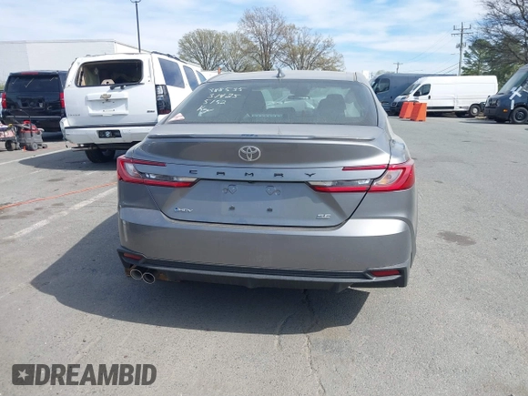 2025 Toyota Camry LE with VIN 4T1DAACK6SU565152, listed as a IAAI auction lot 41825174 with 297 mi miles and . Bid and sale history available at DreamBid. Image 16.